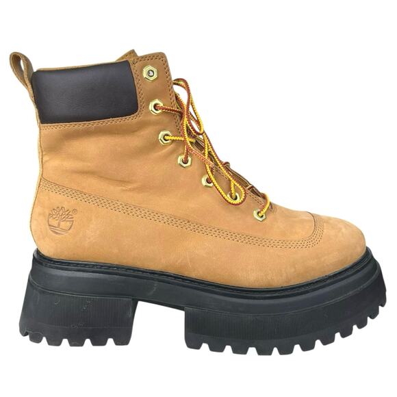 Timberland Women’s Sky Brown Suede Platform Combat Boots Size US 9.5 - Picture 1 of 12